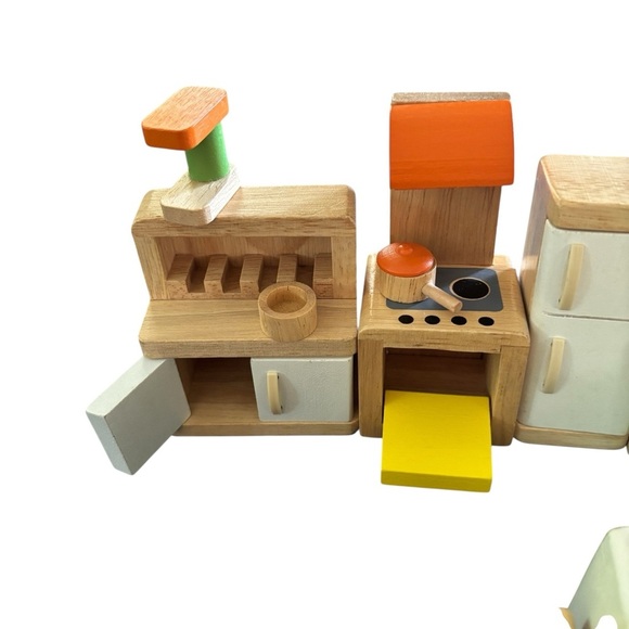 Hape Holding AG 20pc Swiss Wood Minature Doll Kitchen Set Natural Wood Green - Picture 4 of 7